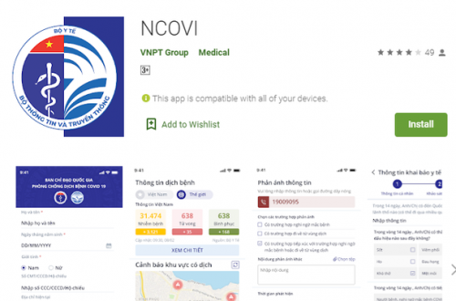 Ứng dụng NCOVI đã có mặt trên iOS, Android